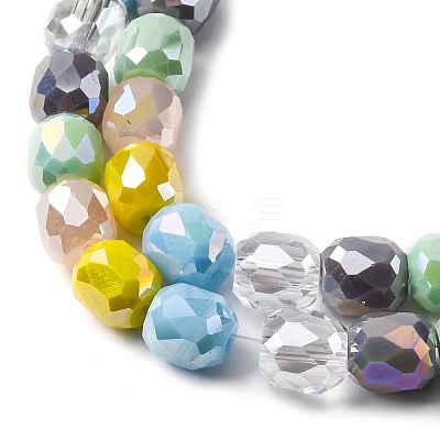 Electroplate Opaque Glass Beads Strands GLAA-Q009-05A-1