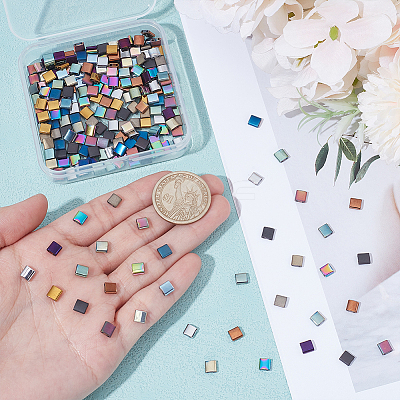 270Pcs 15 Colors Electroplated Frosted Synthetic Non-magnetic Hematite Beads G-UN0001-32-1
