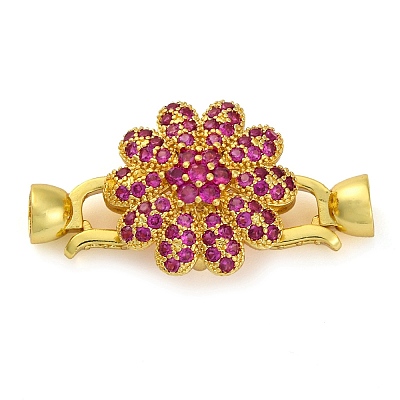 Brass Micro Pave Cubic Zirconia Fold Over Clasps KK-A230-07G-01-1