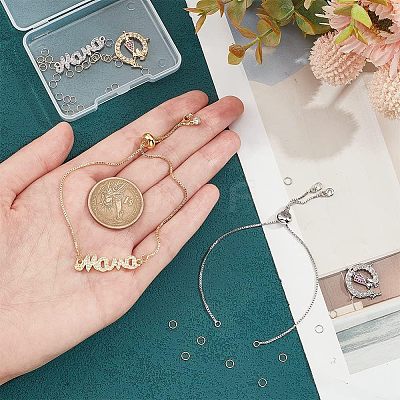 12Pcs 4 Colors Half Finished Rack Plating Brass Chain Bracelets KK-NB0002-71-1