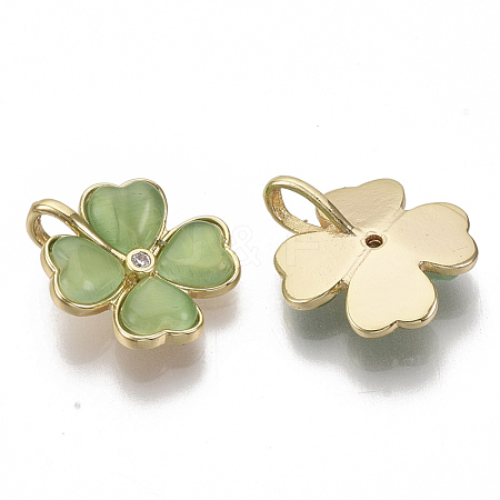 Brass Cubic Zirconia Pendants X-KK-S354-140C-NF-1