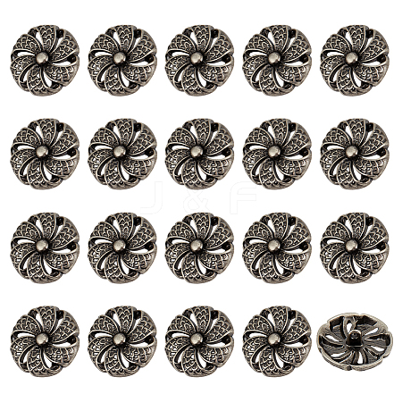 20Pcs Alloy Shank Buttons BUTT-PH0001-58AS-1
