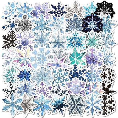 50Pcs Snowflake Paper Stickers DIY-P085-04-1