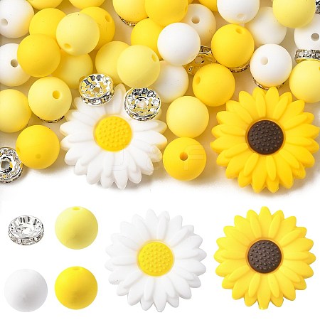 DIY Daisy Round Beads Findings Kits DIY-FS0010-24A-1