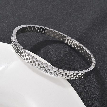 304 Stainless Steel Watch Band Bangles for Women BJEW-Z092-03P-1