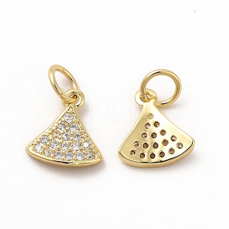 Rack Plating Brass Micro Pave Cubic Zirconia Charms ZIRC-K890-09G-1