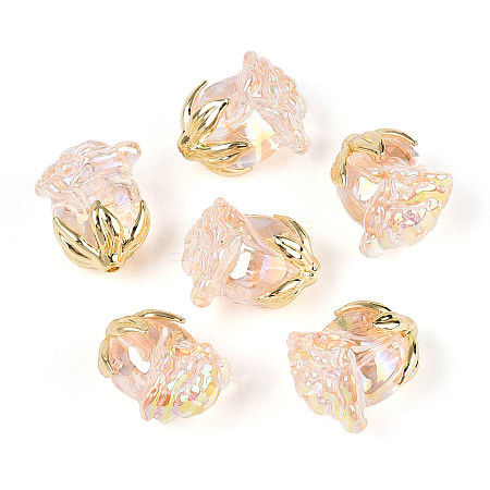 UV Plating Transparent Acrylic Beads MACR-C029-06B-02-1