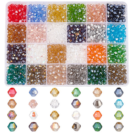   1200Pcs 24 Style Electroplate Glass Beads Strands EGLA-PH0001-44-1