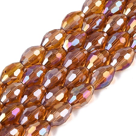 Electroplate Transparent Glass Beads Strands GL-N002-01A-A09-1