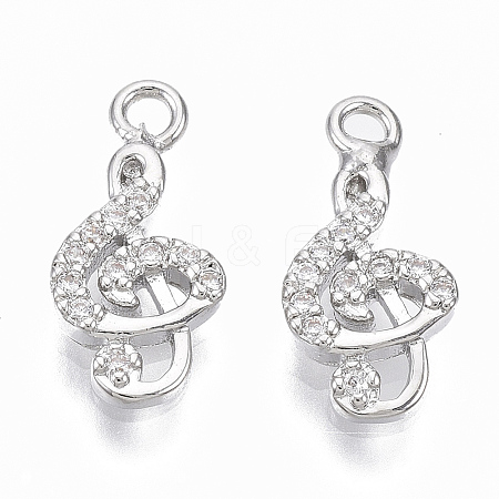 Brass Micro Pave Cubic Zirconia Charms KK-R126-002P-NF-1