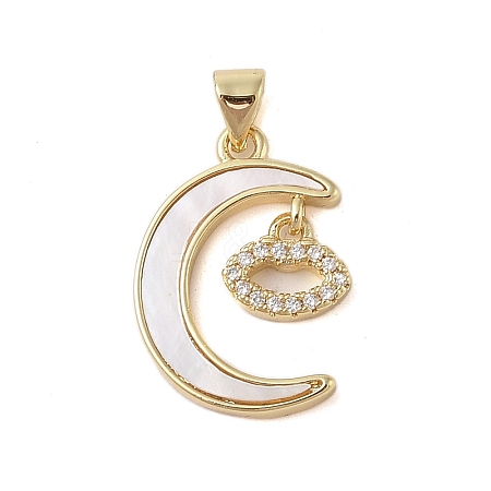 Brass Micro Pave Clear Cubic Zirconia Pendant KK-I712-49G-06-1