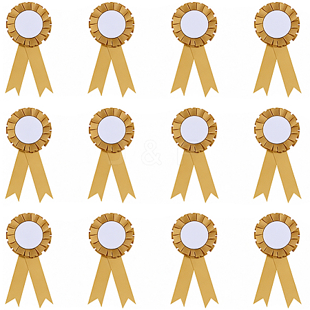 12Pcs Award Ribbon Shape Iron Badge Pins JEWB-CP0001-52-1