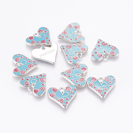Alloy Enamel Pendant X-ENAM-19X19-1-1