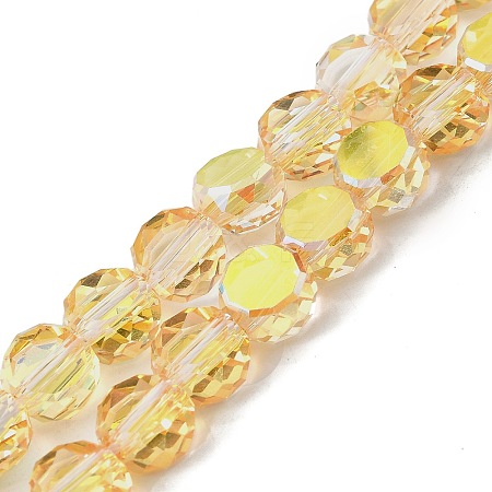 Electroplate Glass Beads Strands EGLA-L045-G-HP01-1