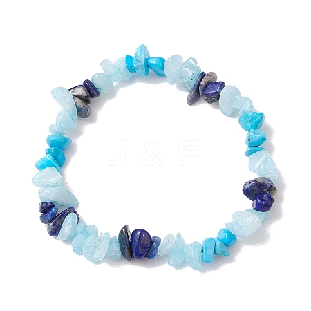 Natural & Syntheti Gemstone Stretch Bracelets for Women BJEW-JB10994-01-1