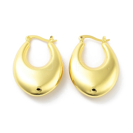 Real 18K Gold Plated Brass Hoop Earrings KK-R150-01A-1