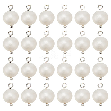 24Pcs Natural Pearl Two Sides Polished Charms PALLOY-HY00054-1