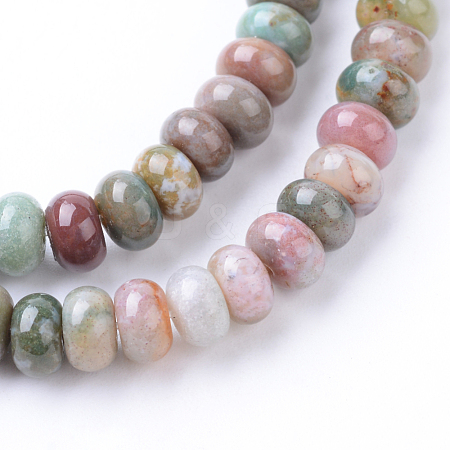 Natural Indian Agate Bead Strands G-R403-4x6-13-1