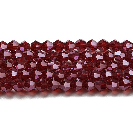 Transparent Electroplate Glass Beads Strands EGLA-A039-T6mm-A27-1