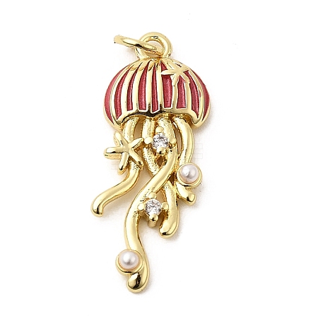 Brass Enamel Pendants KK-CJC0013-16G-02-1