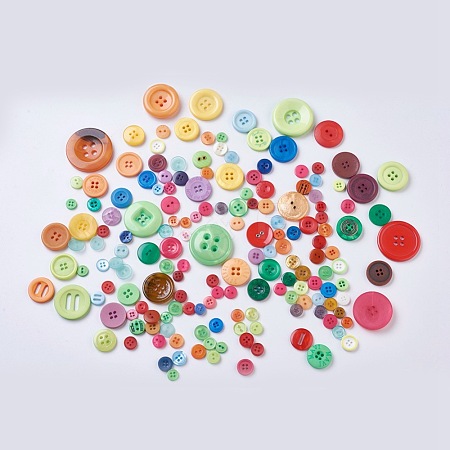 Resin Sewing Buttons For Costume Design BUTT-WH0004-01-1