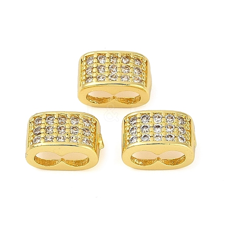 Brass Micro Pave Clear Cubic Zirconia Clasps KK-H202-11G-1