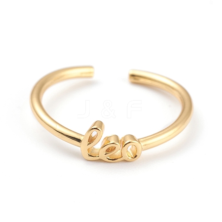 Constellation/Zodiac Sign Brass Cuff Rings RJEW-J074-05G-G-1