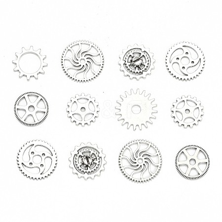 Metal Alloy Steampunk Gear Charms Connectors Cog Pendants TIBEP-X0021-01AS-LF-1
