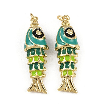 Brass Enamel Pendants X1-KK-L241-23G-01-1