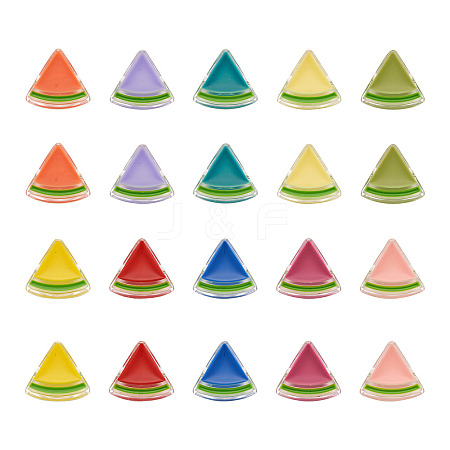 100Pcs 10 Colors Transparent Enamel Acrylic Beads TACR-CD0001-10-1