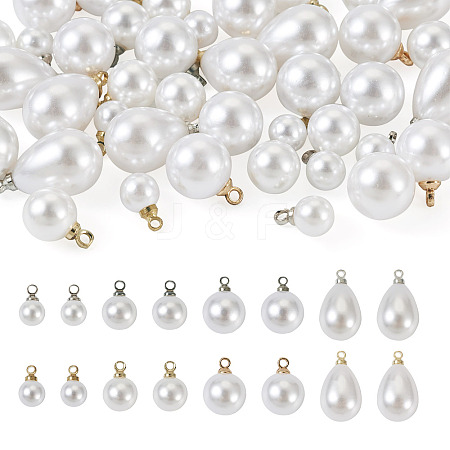 48Pcs 8 Style Acrylic Imitation Pearl Charms OACR-TA0001-09-1