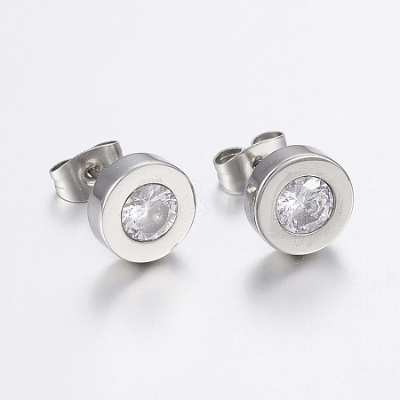 304 Stainless Steel Stud Earrings EJEW-H357-05P-1