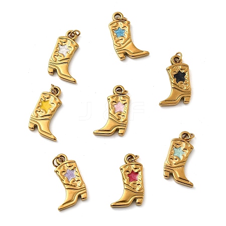304 Stainless Steel Enamel Pendants STAS-B097-26G-06-1