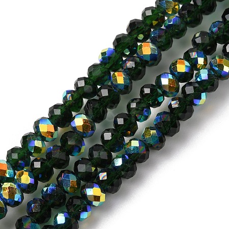 Electroplate Transparent Glass Beads Strands EGLA-A046-01A-06-1