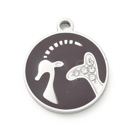 Twelve Constellations 304 Stainless Steel Enamel Pendants SA-CBAAE04-01P-04-1