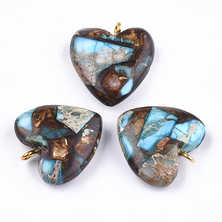 Assembled Bronzite and Imperial Jasper Pendants G-T111-04E-1