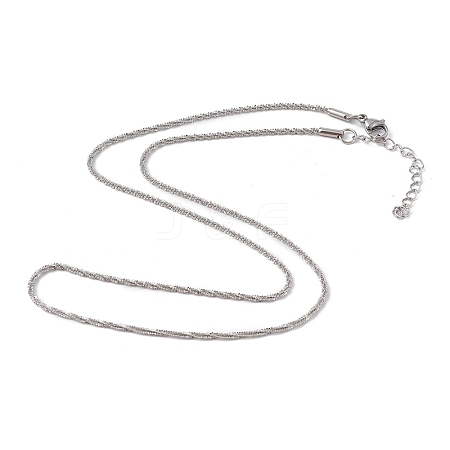 304 Stainless Steel Bone Rope Chain Necklace for Women NJEW-I121-01A-P-1