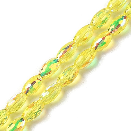 AB Color Plated Transparent Electroplate Beads Strands EGLA-H104-05A-1