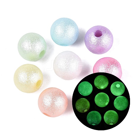 Luminous UV Plating Opaque Acrylic Beads OACR-Q204-12MM-01-1