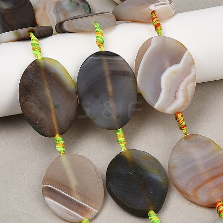 Natural Banded Agate Beads Strands G-P605-L02-01A-1