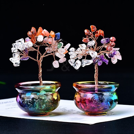 Tree of Life Chakra Gemstone Money Tree Bonsai Tree Home Office Decoration PW-WG73A12-01-1