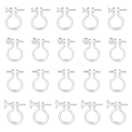 ARRICRAFT 80Pcs 4 Styles Plastic Clip-on Earring Findings KY-AR0001-29-1