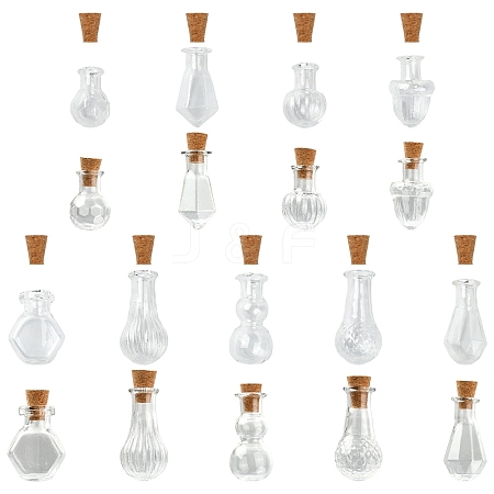 9Pcs 9 Styles Glass Bottles AJEW-YW0002-17-1