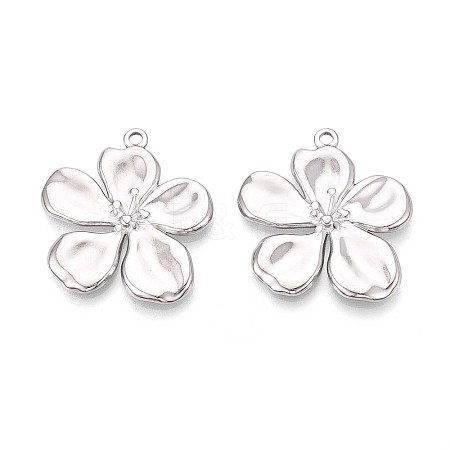 304 Stainless Steel Flower Pendants LS-STAS-T067-30P-1