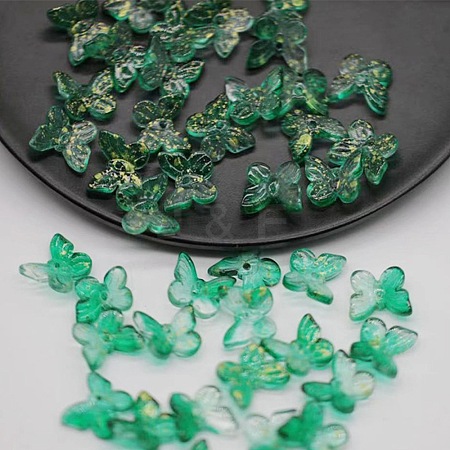 Handmade Golde Sand Lampwork Beads LAMP-WH0001-11K-1