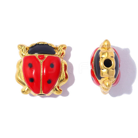 304 Stainless Steel with Enamel Beads SA-OY001-09G-1
