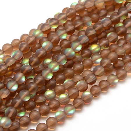 Synthetic Moonstone Beads Strands G-F142-10mm-04-1