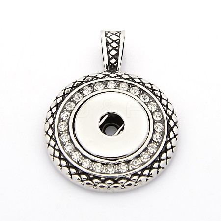 Vintage Alloy Crystal Rhinestone Pendant Making for Snap Buttons X-MAK-O006-02-NR-1