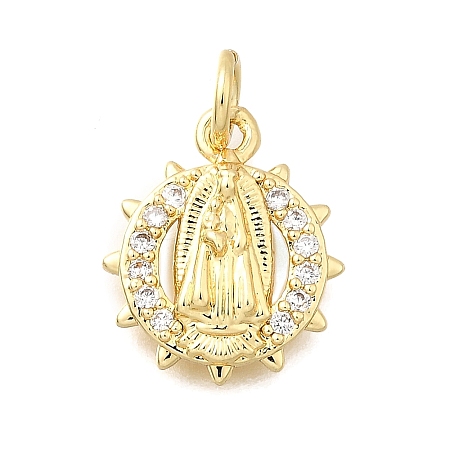 Brass Micro Pave Cubic Zirconia Pendants KK-P336-04A-G-1