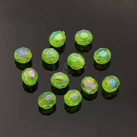 Eco-Friendly Transparent Acrylic Beads TACR-PL642-8mm-35-1